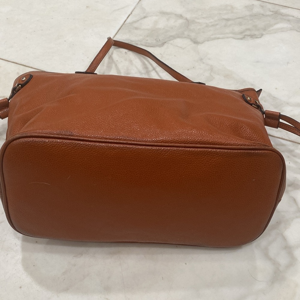 Vintage Prada brown cognac Vitello Daino leather top zip Tote ๐ made in Italy - Picture 10 of 16